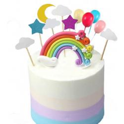 Joya Party® Regenboog Happy Birthday Taarttopper & Caketopper Set | Taartversiering | Decoratie Topper